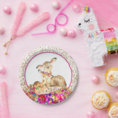 ガールズウッドランドディアベビーシャワー紙プレート ペーパープレート (パーティー)