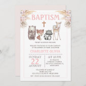 ガールズウッドランドボホフローラバプテスマ招待状 招待状 (正面/裏面)