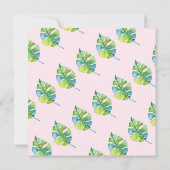 ガールズエレファントウォーター色ベビーシャワー招待状 サンキューカード (裏面)