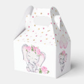 ガールズエレファント&フラワーウォーター色ベビーシャワー フェイバーボックス (裏面サイド)
