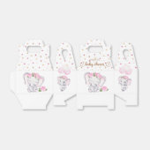 ガールズエレファント&フラワーウォーター色ベビーシャワー フェイバーボックス (折り畳みなし)