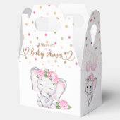 ガールズエレファント&フラワーウォーター色ベビーシャワー フェイバーボックス (オープン)