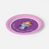 ガールズエンジェルパーソナライズされたクリスマス紙プレート ペーパープレート (アングル)