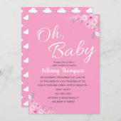 ガールズオベビーピンクフローラ招待状 招待状 (正面/裏面)