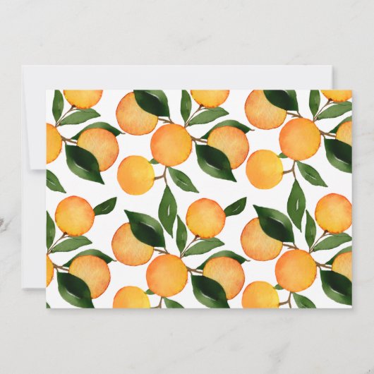 ガールズオレンジフォトリトルかわいこちゃんファースト誕生日イン 招待状 (裏面)