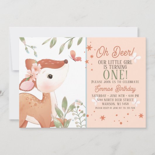 ガールズオーディアバースデーパーティーの招待 招待状 (正面)