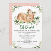 ガールズオ素朴ディアベビーシャワー招待状 招待状 (正面/裏面)