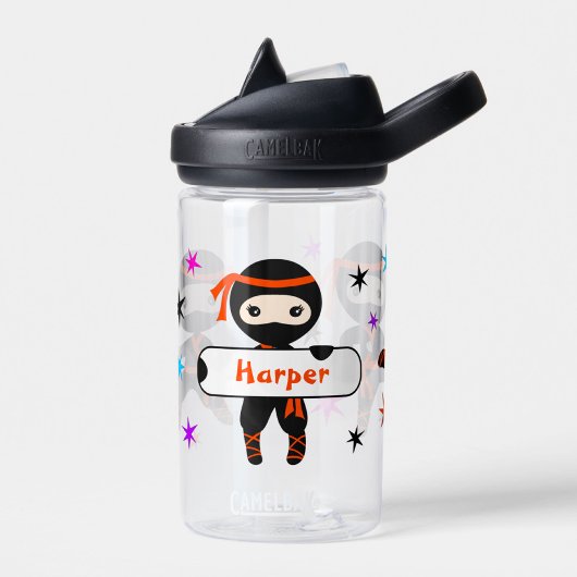 ガールズカイパーソナライズされたー忍者キッズ名前をカスタムする ウォーターボトル