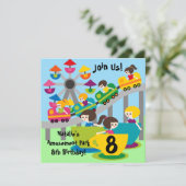 ガールズカスタマイズアミューズメントパーク誕生日招待状 招待状 (スタンド正面)