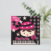 ガールズカスタマイズロックスター誕生日招待状 招待状 (スタンド正面)