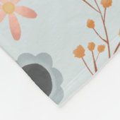 ガールズカットパステルフローラプリントボタニックズ フリースブランケット (角)