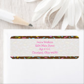 ガールズカップケーキ差出人住所ラベル ラベル (インサイチュ)