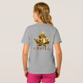 ガールズカナダシャツチームカスタムカナダキッドジャージー Tシャツ (裏面フル)