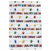 ガールズカラフルバルーンハッピーバースデー抱き枕 ミディアムペーパーバッグ (正面)