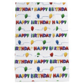 ガールズカラフルバルーンハッピーバースデー抱き枕 ミディアムペーパーバッグ (裏面)