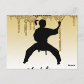 ガールズカラートスタンス金ゴールドグリッタードリップグラデーション ポストカード (裏面)