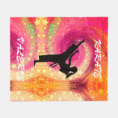 ガールズカラートトロピカルスワールフリースブランケット フリースブランケット (正面(横))