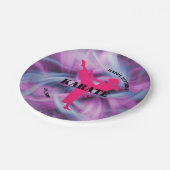 ガールズカラートバースデーパーティー紙プレート ペーパープレート (アングル)