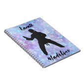 ガールズカラートブルーパープルパーソナライズされた ノートブック (右側)