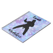 ガールズカラートブルーパープルパーソナライズされた ノートブック (左側)