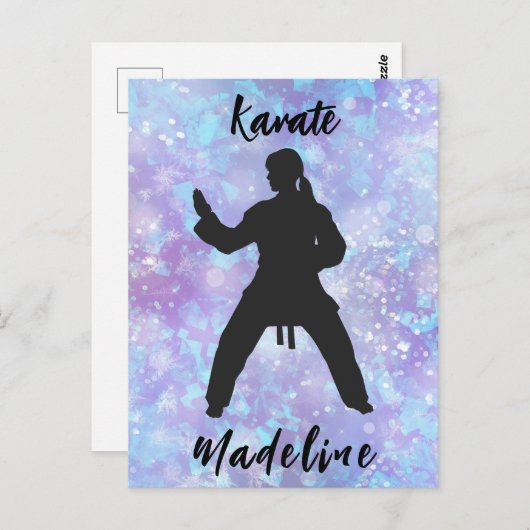 ガールズカラートブルーパープルパーソナライズされた ポストカード (正面/裏面)