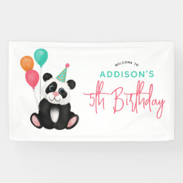 ガールズカワイイおもしろいパンダベア5thバースデーパーティー 横断幕