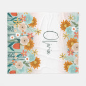 ガールズカワイイエレガントフローラ植物学春 フリースブランケット (正面(横))