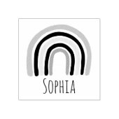 ガールズカワイイモダンレインボー&ネームスクール蔵書票 ラバースタンプ (インプリント)