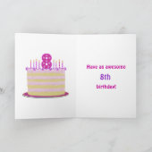 ガールズカワイイ8誕生日パーソナライズされたIT カード (内部)