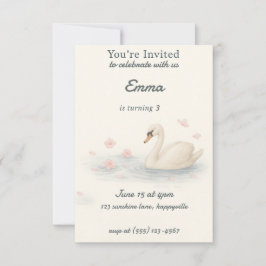 ガールズカワイスワン王女の誕生日招待状 招待状