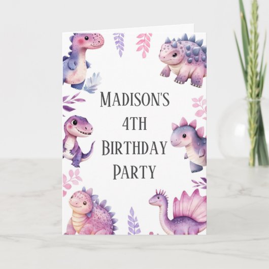 ガールズカワイディオンドナーズをテーマにした誕生日 招待状 (正面)