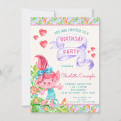 ガールズカワイトロールバースデーパーティ招待状 招待状 (正面)