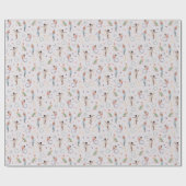 ガールズカワイパープルジムティクス子供の誕生日 ラッピングペーパー (フラット)