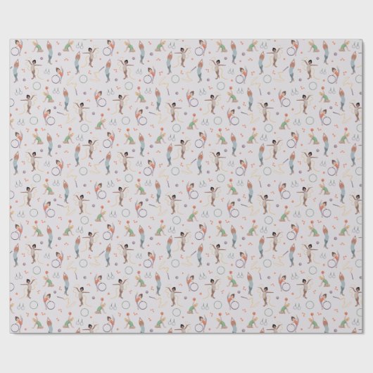 ガールズカワイパープルジムティクス子供の誕生日 ラッピングペーパー (フラット)