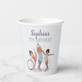 ガールズカワイパープルジムティクス子供の誕生日 紙コップ