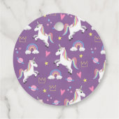 ガールズカワイパープルユニコーン子供の誕生日パーティー フェイバータグ (裏面)
