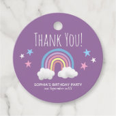 ガールズカワイパープルユニコーン子供の誕生日パーティー フェイバータグ (正面)