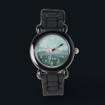 ガールズカワイブルーザシーシール 腕時計<br><div class="desc">この可愛い子供たちはデザインを見て、魚や海藻、青い海の波の背景と海シールイラストレーションを備えている。時計にも宇宙があり、独自のカスタマイズを追加する:タイポグラフィの名前お洒落。子供や海愛好家のための海の贈り物の完璧な素晴らし下、あなたの子供の最初の時計。</div>
