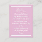 ガールズガーディアンエンジェル祈りの言葉カード 名刺 (裏面)