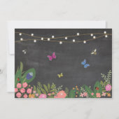 ガールズガーデンバグ狩りバタフライ誕生日招待状 招待状 (裏面)