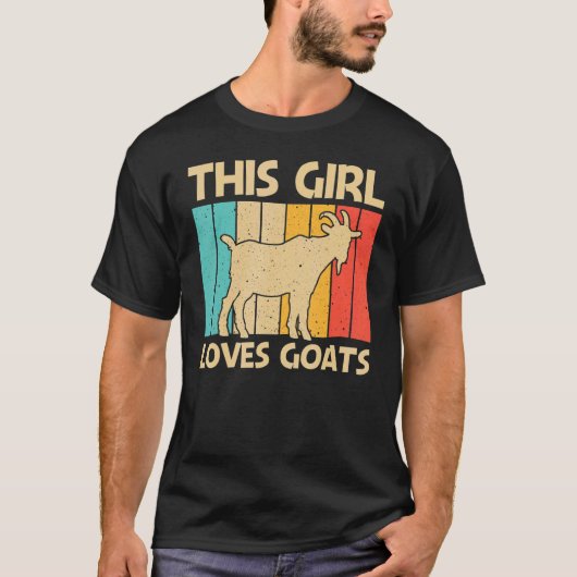 ガールズキッズファーム用ヤギ動物愛好家ヤギささやき Tシャツ (正面)