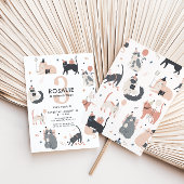 ガールズキャットをテーマにした誕生日招待状 招待状