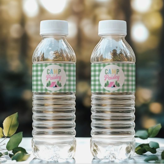 ガールズキャンピングウォーターボトルラベル ペットボトルラベル