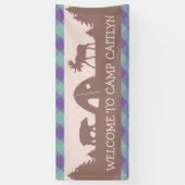 ガールズキャンピングバースデーパーティー歓迎バナー 横断幕 (縦)