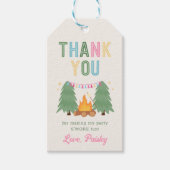 ガールズキャンピングパーティーフェイバーラベル ギフトタグ (正面)