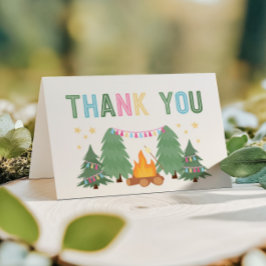 ガールズキャンピングフォールディングサンキューカード サンキューカード