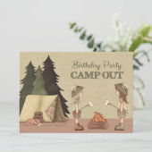 ガールズキャンプアウト誕生日パーティー 招待状 (スタンド正面)