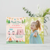 ガールズキャンプ誕生日キャンプパーティー写真 サンキューカード (スタンド正面)