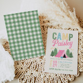 ガールズキャンプ誕生日招待状 招待状