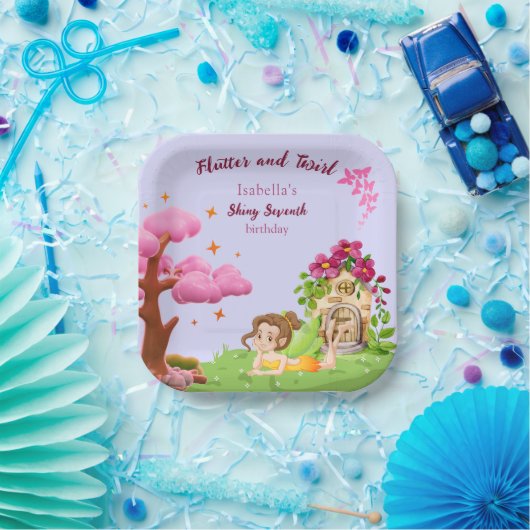 ガールズキュートイエローフェアリー童話ホーム ペーパープレート (パーティー)